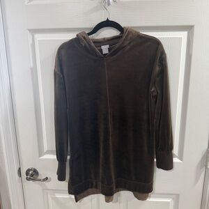 Chico's Zenergy Brown velour hoodie tunic  $79